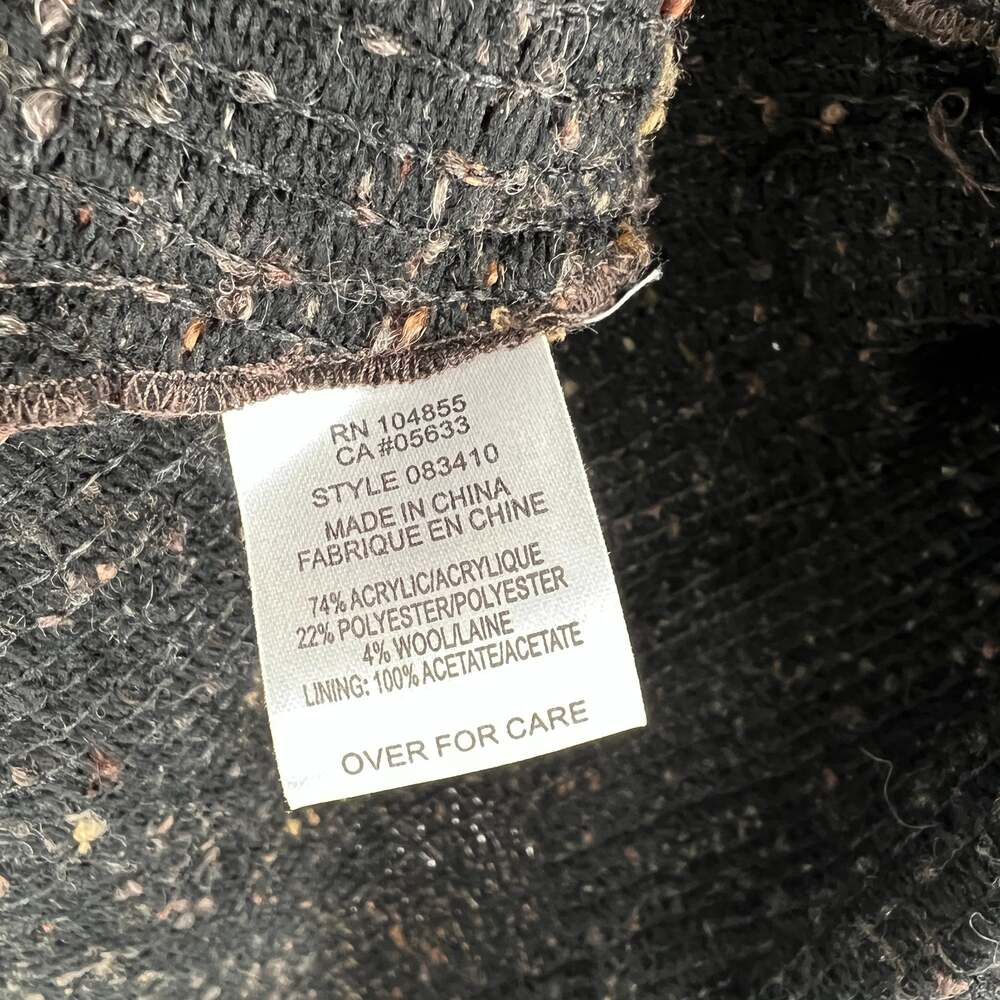 Vintage 600 West Textured Bouclé Button Front Coat Brown Wool Blend Size Large - Picture 5 of 7